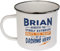 FabFinds Coffee Mug Personalised Enamel Tea Cup (Brian)