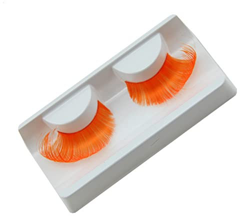 Careforyou Künstliche Wimpern, Orange, Federn, für Cosplay, Make-up, dicke Wimpernverlängerung, farbige falsche Wimpern, Hyperbole, 2 Paar