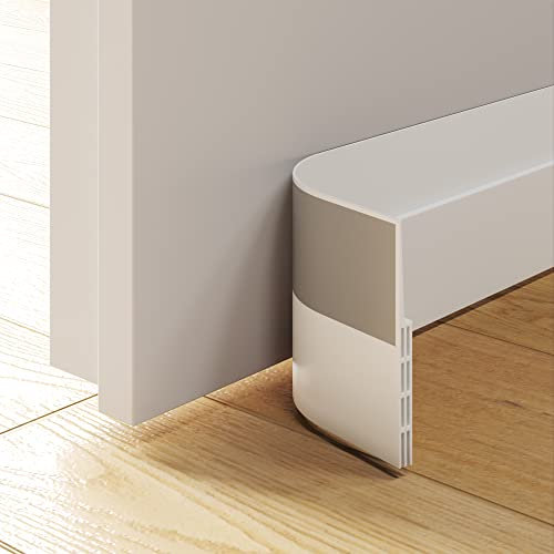 CRINSTON® Burlete Bajo Puerta Autoadhesivo | Protección contra el Frio/Calor, Insonorización, Evita la entrada de insectos y malos olores (1xBlanco)