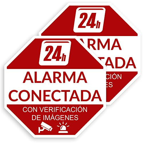 Becral® - Pegatina Alarma conectada 24h | Adhesivo Alarma | Vinilo disuasorio antirrobo | Resistente UV/agua | Interior - exterior (2)