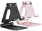 NULAXY Dual Faltbarer Handy Ständer 2 Stück Verstellbar Handy Halterung Halter für Schreibtisch Kompatibel mit iPhone 16 15 14 13 12 11 Pro Xs Xr X 8, Huawei, Galaxy, alle Handys, Schwarz & Rose Gold