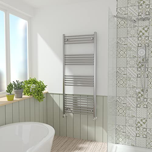 NRG Chrome Straight Central Heating Towel Rail Bathroom Heated Rad Radiators Ladder Warmer - 1400×600mm