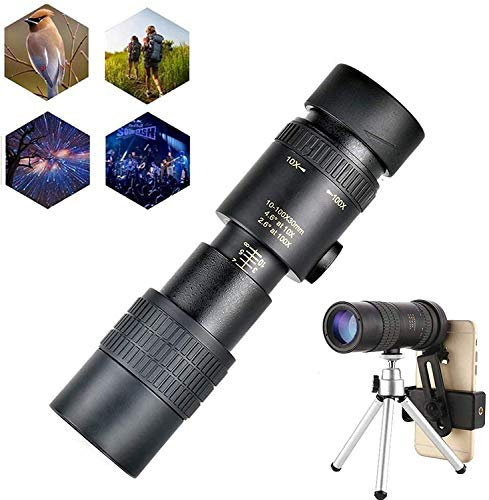 ADITAM Monokular-Teleskop 4K 10–300 x 30 mm Super-Telezoom-Monokular-Teleskop, wasserdichtes HD-Wandern mit Stativ und Clip-Teleskop Double The Comfort