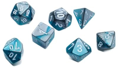Gemini® Mini-Polyhedral Steel-Teal/white 7-Die Set
