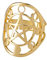 Amaxer Pentagramm Pentagramm Ring für Frauen Edelstahl Wicca Stern Halbmond Phase Offener Verstellbarer Fingerring Schmuck Geschenke für Mädchen Freunde (Gold)