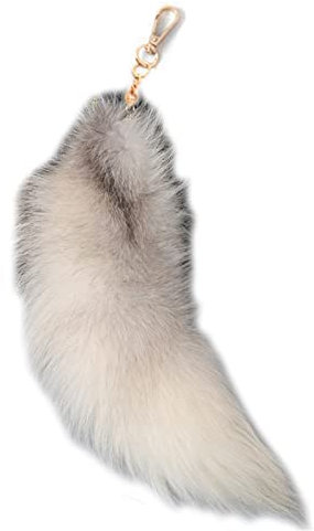 MayDONG Porte-clés unisexe en peluche en forme de queue de renard pour enfants, fête d'anniversaire, fête de Noël