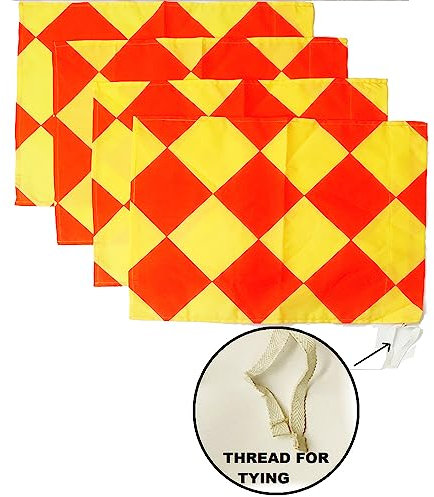 22Yards Pro Training Corner Flags - Pack of 4, Corner Flags with Thread (Diamond)