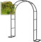 Arche Jardin Aluminium Largeur, Arche À Rosiers Métal, Filet À Plantes Grimpantes, Filet de Treillis, pour Récolte de Concombres, Légume, Vignes, Plantes Grimpantes,Noir,140x230x40CM