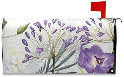 Lila Hortensien-Lavendel-Briefkastenabdeckungen, magnetische Weihnachts-Briefkastenabdeckungen, Winter-Posthüllen, Standardgröße, Briefkastenabdeckung, Urlaub, Weihnachten, Garten, Briefkästen, Deko