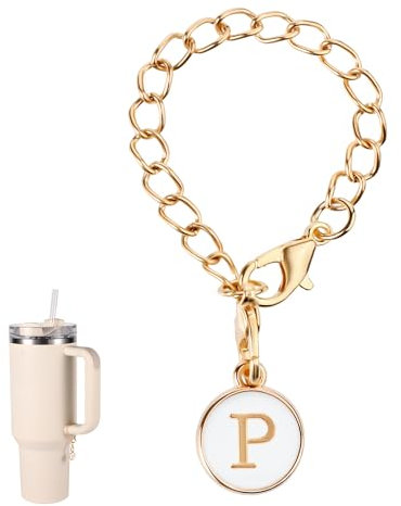 Letter Charm Accessories for Stanley Cup, Letter Charm Accessories Personalized Name ID Letter Handle Charm Letter Charm for Stanley Tumblers (Letter P)