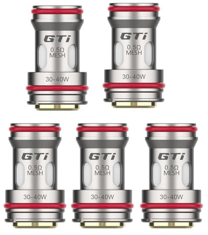 5 piezas/paquete Original Vapo'resso Coil GTi de malla 0,5/0,1/0,2/0,4ohm Fit iTank 2 Atomizador Kit GEN 200 Kit GEN 80 S Vaporizador Cigarrillo Electrónico (0,5ohm)- Sin Nicotina