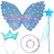 DKDDSSS Ailes De Fée Enfant, Ailes de Papillon, Couronne Princesse Fille, Baguette Magique Fille, Collier Papillon, Bracelet Papillon, Accessoires pour Enfant Carnaval Cosplay Party Fête
