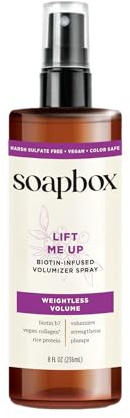 Soapbox Lift Me Up Volumizing Hair Treatment, Lightweight Volumizing Hairspray with Biotin, Natural Volume Spray for Hair, Harsh Sulfate Free, Silicone Free, Color Safe, and Vegan Products, 8 Ounces