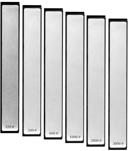 6 Pietre Affilacoltelli en Diamante Professionale con Base In ABS Antiscivolo e Grani Abrasivi, Affila Coltelli Portatile, Senza Olio per Affilare e Acqua, Affilatura Rapida, Utensili da Cucina