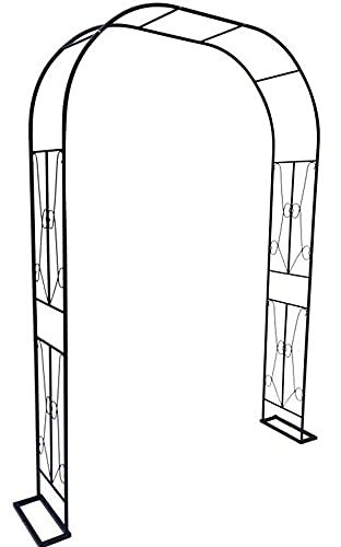 Gewölbte Flower Stand, Wrought Iron Pergola-Gitter Arbor, die Zum Klettern Verwendet Klammern Für Rosen, Hortensien, Passionsblume, Abnehmbar Zu Machen, Zaun Klammern/Schwarz / 200Cm