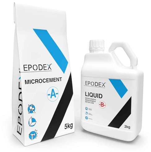 EPODEX® Mikrozement für Wände, Türen und Möbel | Körnung Mittel + Mittel | Kaufe Mikrozement in Premiumqualität für Oberflächen aller Art | Fassaden, Türen, Fenster, Möbel und mehr