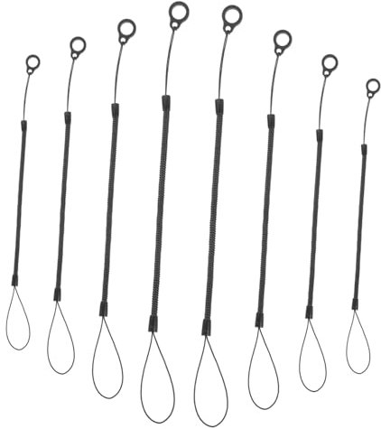 8Pcs Stylus Anti-Lost Lanyards - Retractable Spring Safety Straps for Tablets and Phones, Plastic and Silicone Holder