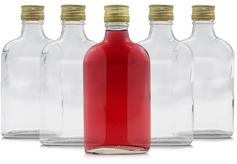 Prime Garden® Lot de 100 bouteilles en verre vides de 200 ml avec bouchon à remplir