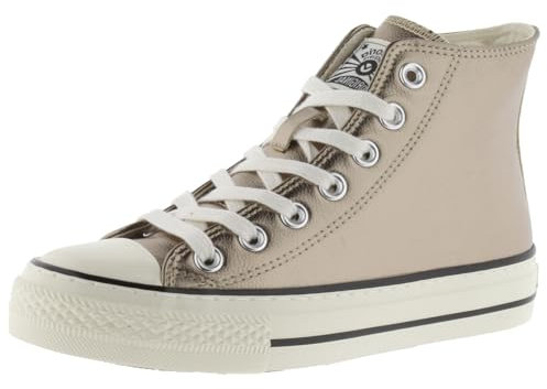 victoria Botín Tribu Efecto Piel Metalizada & Sello Retro & Suela Acabado Brillo 1057106 para Mujer Platino 40