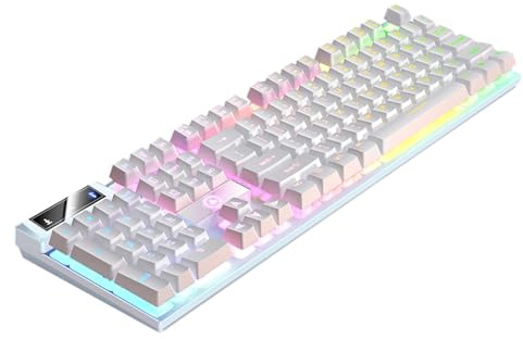 itrimaka Tastiera meccanica, tastiera da gioco cablata | Tastiera full-size da 104 tasti - Tastiera per computer luminosa, tastiera da gioco per PC Gamer, computer desktop