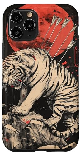 iPhone 11 Pro Japanese Tiger Warrior Art – Sumi-e Style Ink Illustration Case