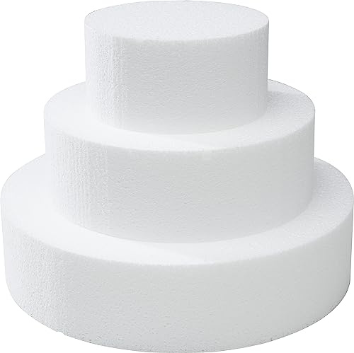 VBS Styroporform Torte 3er Set 30 cm 25 cm 20 cm Styropor Modellierform Bastelform Kuchenform Groß, Ø 10/15 / 20 cm