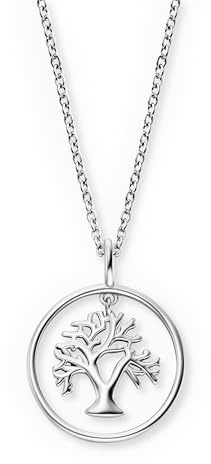 Engelsrufer Lebensbaum Kette Silber Damen 925 Sterling Silber mit Perlmutt – Verstellbare Halskette 42–50 cm, Tree of Life Schmuck mit Bedeutung & Geschenkbox