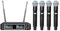 Depusheng LK4 Pro, sistema microfono senza fili, 4 canali UHF con frequenza regolabile, microfono senza fili con 4 microfoni dinamici a mano, portata di 260 piedi, microfono per canto, chiesa,
