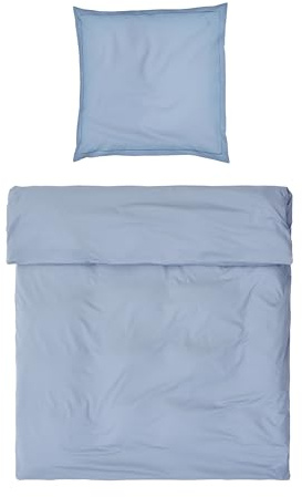 Möve Luxury Bettwäsche-Set 155x220 cm + 80x80 cm aus 100% Baumwolle, Light Blue