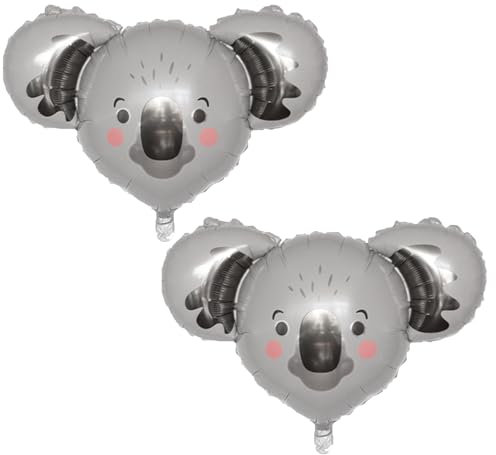 RmKbe Koala-Ballons, Koalabär, Folienballon, Koala-Thema-Party-Ballons, Dschungel-Themen-Party-Dekorationen für Dusche, Geburtstagsparty, Zubehör, 2 Stück