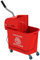 HOMCOM Cubo de Fregona con Ruedas Capacidad de 20 L Cubo de Fregar con Sistema de Escurridor Ruedas y Asa de Transporte para Doméstico y Comercial Rojo