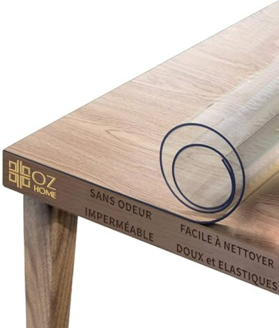 OZ HOME Mantel PVC Transparente 1.7 mm — 100X180cm - Mantel Antimanchas Y Protector Mesa Transparente - Manteles De Mesa Antideslizante/Antiarañazos - Mantel Exterior Fácil Limpieza/Uso Alimentario