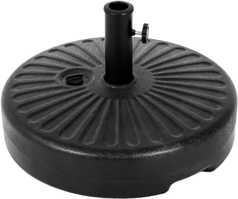 Villeston Sonnenschirmständer für 35-48mm Stangen – Befüllbar mit Wasser oder Sand, 19,5L / 38KG, stabiler Schirmhalter für Garten, Terrasse und Balkon