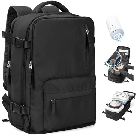 SZLX Vacuum Travel Backpack with Vacuum Pump, Airbag Backpack with Vacuum System for Travel, Ryanair Travel Ruscksack Cabin Size Carry-on Luggage Women Waterproof Men's Vacuum Suitcase