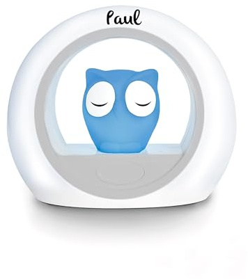 Mainely Personalisierbares Nachtlicht „Lou die Eule“ Blau – weiches Licht & dimmbar – für Babys & Kleinkinder – mit Namen personalisiert – ZAZU