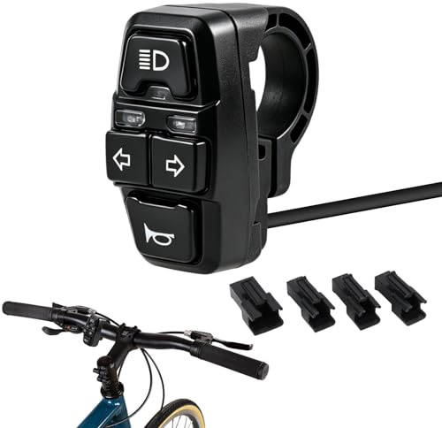 Interrupteur De Guidon Moto 3 En 1,Boutons De Commande De Klaxon De Clignotant De Phare,Interrupteur De Commande De Phare Universel,Clignotant Et Klaxon Pour Vélo Électrique,Vtt,Scooter Électrique