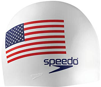 Speedo Unisex-Erwachsene Badekappe aus Silikon, weiße Flagge