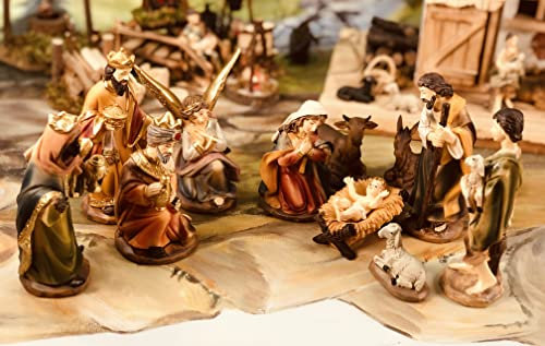 Historische Figuren 11 -tlg. Set 6-7 cm max. KOMPLETTSET NEUWARE Krippenfiguren/BTV Krippe für viele Weihnachtskrippen BTV Maria Josef 3 Weise Jesus Engel Hirte Schaf Ochse Esel Krippenzubehör