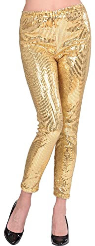 W WIDMANN MILANO Party Fashion - Leggings mit Pailletten, glänzend, Disco Fever, für Faschingskostüme