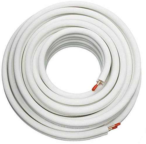 Vorisoliertes Doppelkupferrohr metrisch 6/10 x 1,0 mm, 25 Meter Rolle, für die Kälte - und Klimatechnik nach EN 12735-1