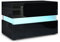 Vladon Nachttisch Flow, Made in Germany, Nachttischschrank mit Schublade Schwarz Hochglanz/Schwarz Hochglanz, inkl. LED-Beleuchtung (60 x 45 x 39 cm)
