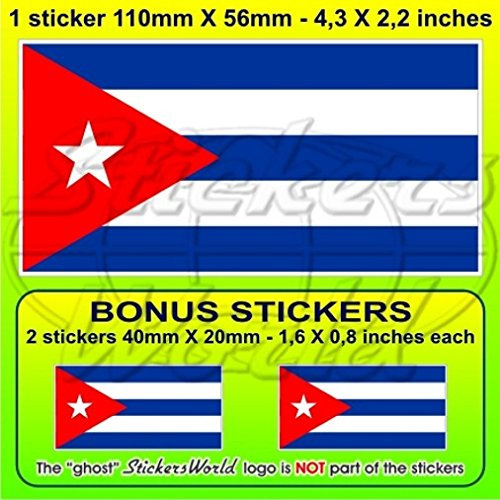 Kuba Kubanische Flagge República de Cuba 109,2 cm 110) Vinyl Bumper Aufkleber, Aufkleber X1 + 2 Bonus