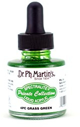Dr. Ph. Martin's Liquid Ink, Grass Green, 1oz
