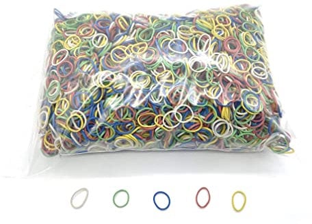 Progom - Gummibänder - 25(Ø16) mm x 1.7mm - Bunt gemischt - (rot, grün, blau, weiß, gelb) - 1 kg beutel