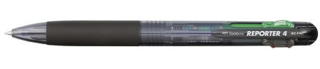 Tombow BC-FRC12 Vierfarb-Kugelschreiber Reporter 4, lose, transparent schwarz