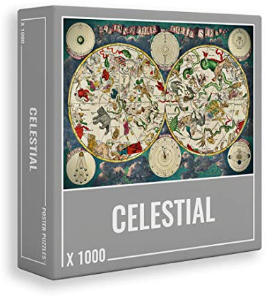 Cloudberries Celestial Jigsaw - 1000 Piece Jigsaw Puzzles for Adults with Vintage Astronomy, Star Map and Constellation Theme, Space Puzzles 1000 Pieces, Starry Night Puzzle