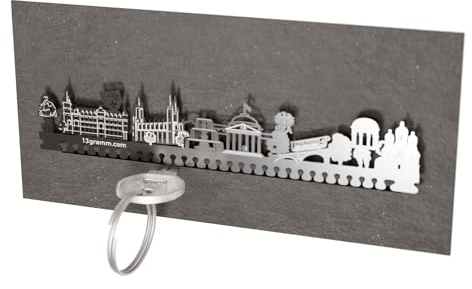13gramm Skyline Schlüsselbrett Wiesbaden – Stilvoll & praktisch, tiefem Steckschlitz, tolles Wohnaccessoire & Souvenir für Wiesbaden Fans