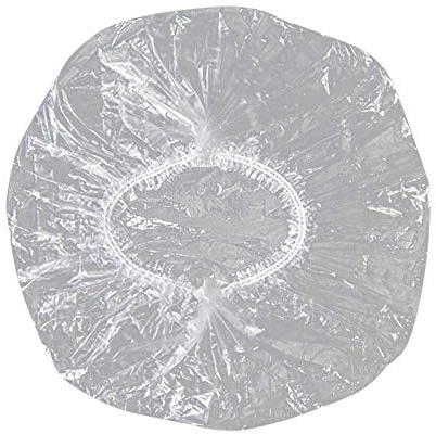 LUMoony Einweg duschhaube-100 Stücke Durchsichtigen Kunststoff wasserdichte Duschhauben Für Frauen Spa, Heimgebrauch, Hotel und Friseursalon (Große-44 cm)