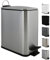 Spirella Kosmetikeimer 5 Liter Edelstahl mit Absenkautomatik und Inneneimer Erik Badezimmer Mülleimer Softclose Abfalleimer Silber, Kunststoff, Argent Satiné, 5 litres