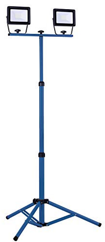 as - Schwabe OPTILINE LED Baustrahler mit Stativ 60 W 5400 Lumen - höhenverstellbar bis 1,4 m - Mobiler Scheinwerfer mit Stativ - 3 m Kabel - Arbeitsleuchte extrem robust - wasserfest IP65, 46351